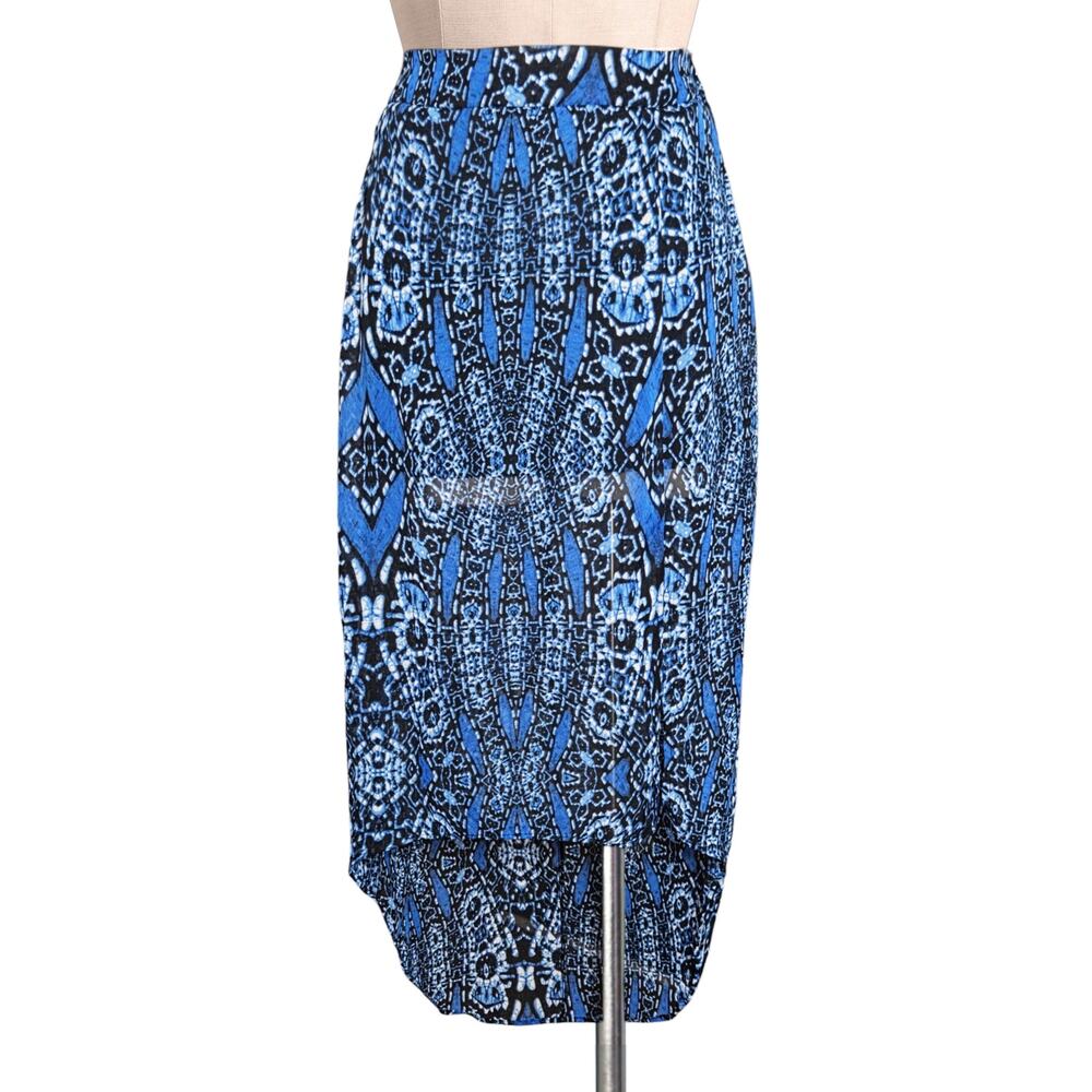Cute MIMI CHICA Blue Print Flowy Hi Lo Skirt M